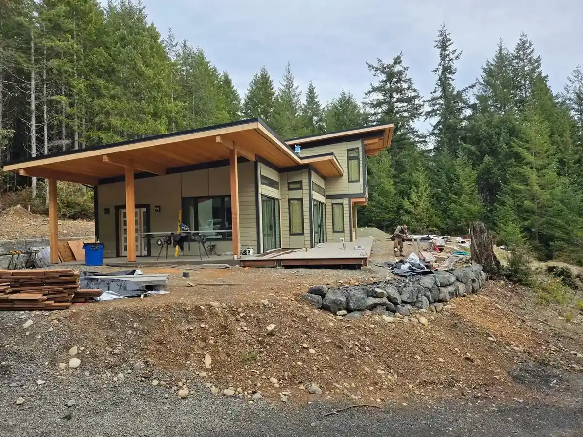 Finished modern custom home exterior in Sequim, WA