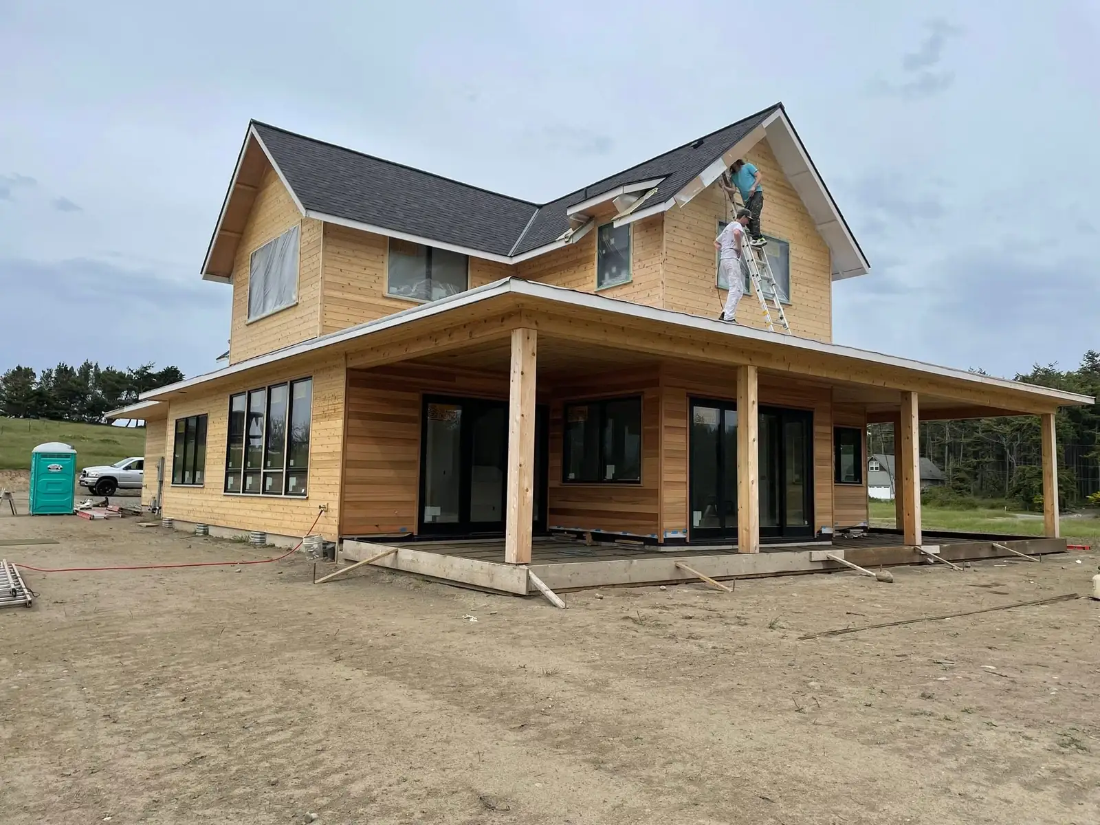 Two-story custom home with covered porch built in Clallam County, WA